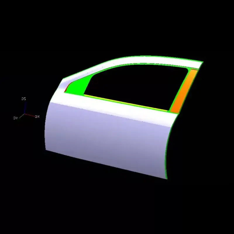 Автокөліктің сол жақ алдыңғы есігінің сыртқы панелінің штамптау қалыбы